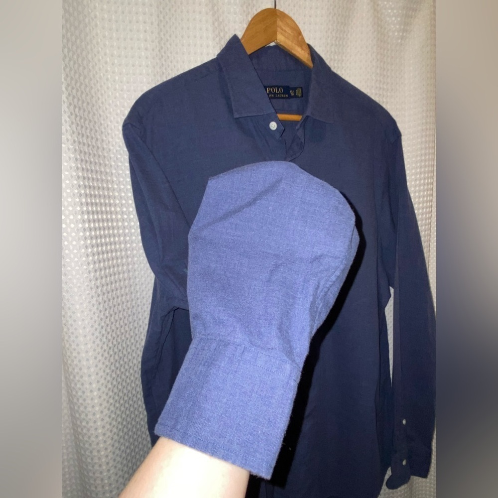 2/60$ Polo Ralph Lauren long sleeves buttoned shirt size XL - Blue - Picture 3 of 7